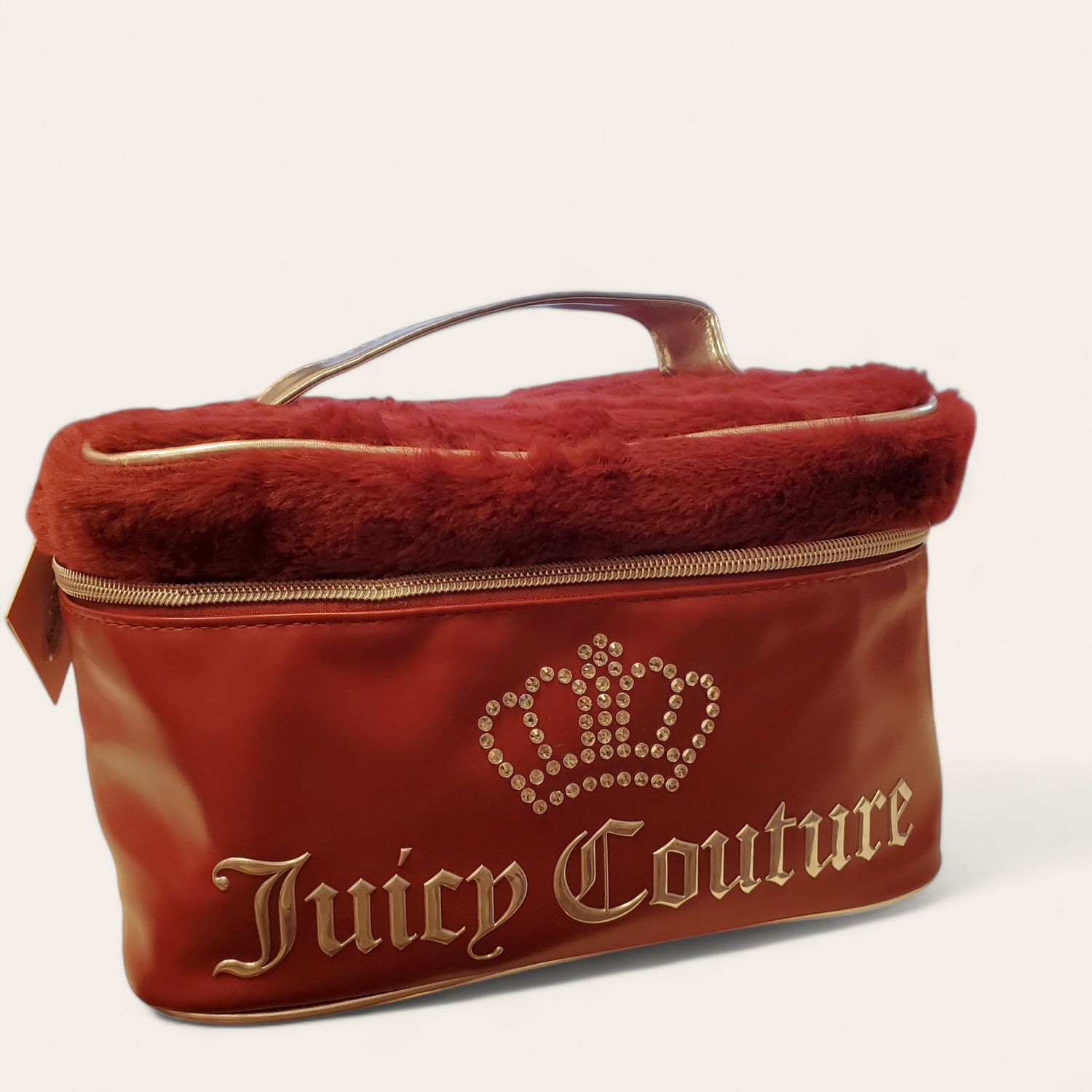 Juicy Couture Makeup Bag Burgundy Crown w/Rhinestones