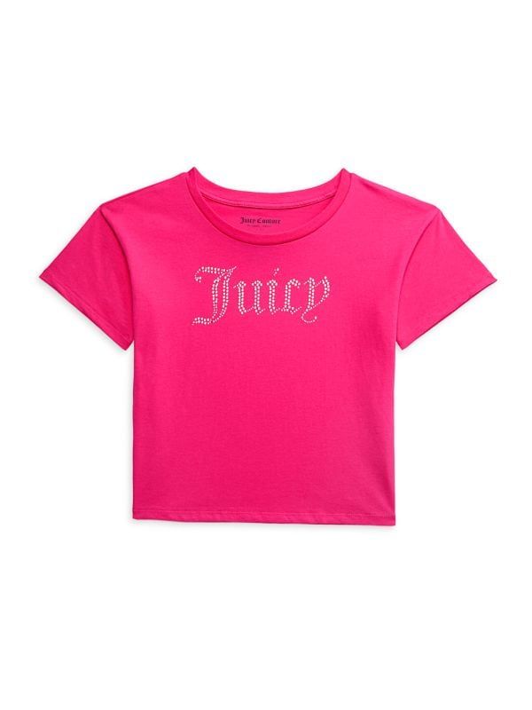 Juicy Couture Girl&#39;s Logo Rhinestone Tee