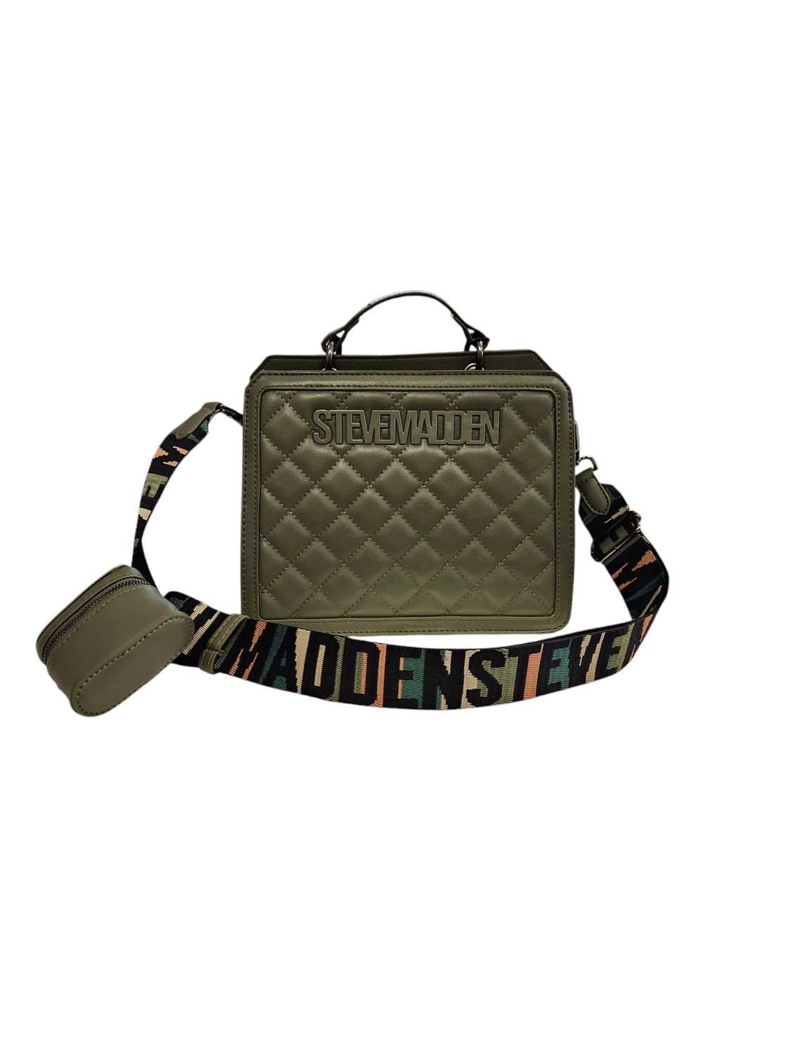 Steve Madden Bevelyn Quilted Satchel Crossbody Bag Juniper
