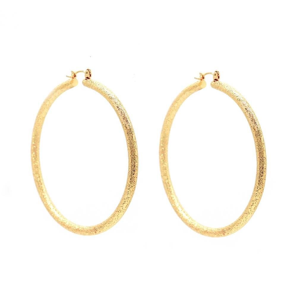 ME-777-70 Aluminum Hoop Thickness--70MM Hoop Earring, Color: Gold