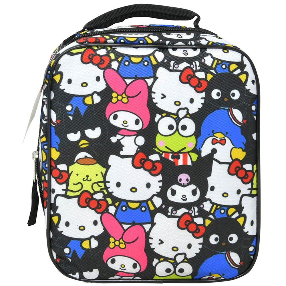 Hello Kitty and Friends All Over Print Insulated Rectangle Lunch Bag, Size: Black Hello Kitty and Friends
