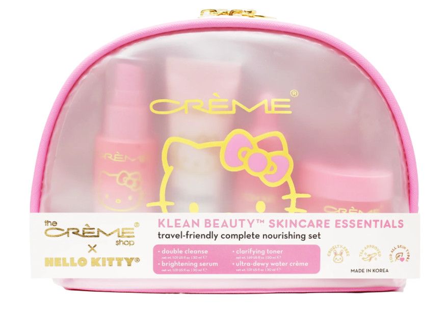 The Crème Shop  Hello Kitty Skincare Essentials - Klean Beauty™ 4PC Travel Bag Set