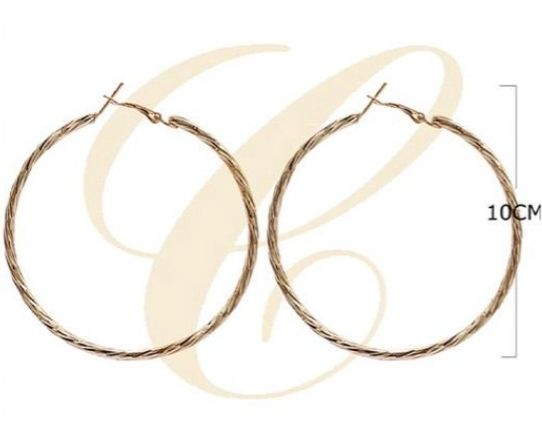 Fashion Twisted Link Hoop Earring, Color: Gold
