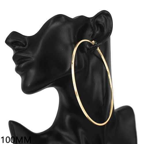 Oversized Metal Hoop Earring Gold