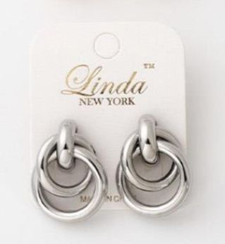 Metal Double Hoop Doorknocker Earring