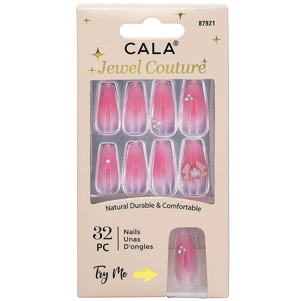 CALA JEWEL COUTURE ICE Cat Eye Pink Press On Nails Decoration Set
