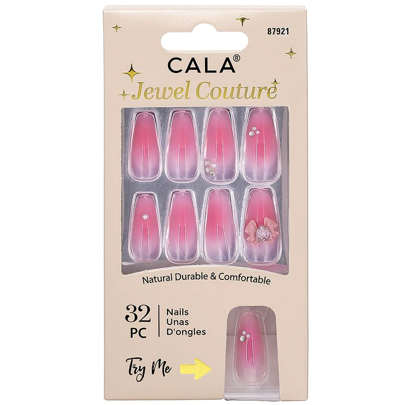 CALA JEWEL COUTURE ICE Cat Eye Pink Press On Nails Decoration Set
