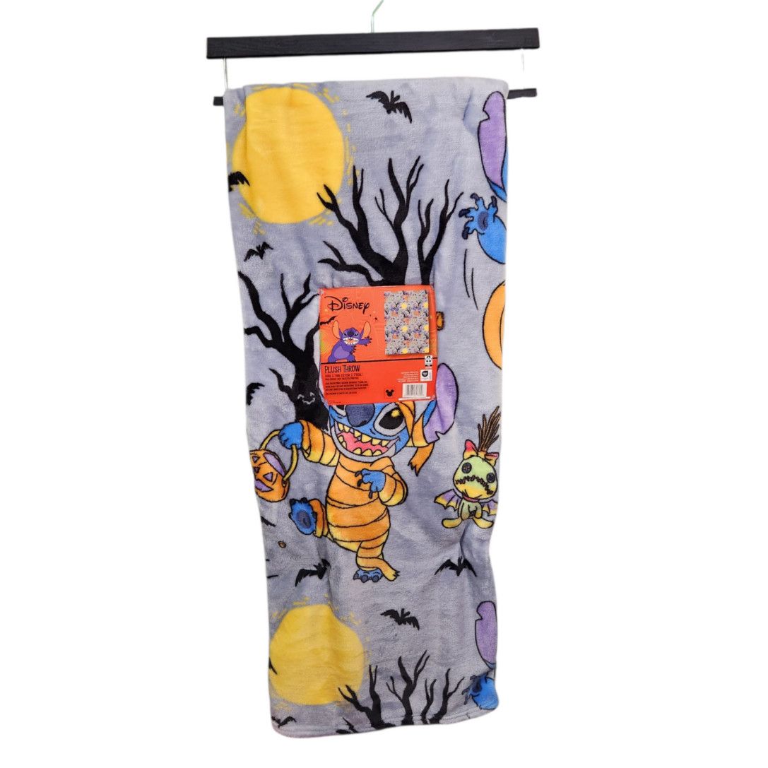 Disney Stitch Plush Throw 50x70 Spooky Neon Forrest