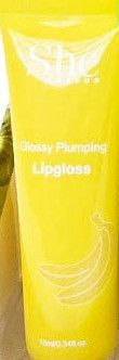 She Makeup Glossy Plumping Lipgloss, Flavor: Banana