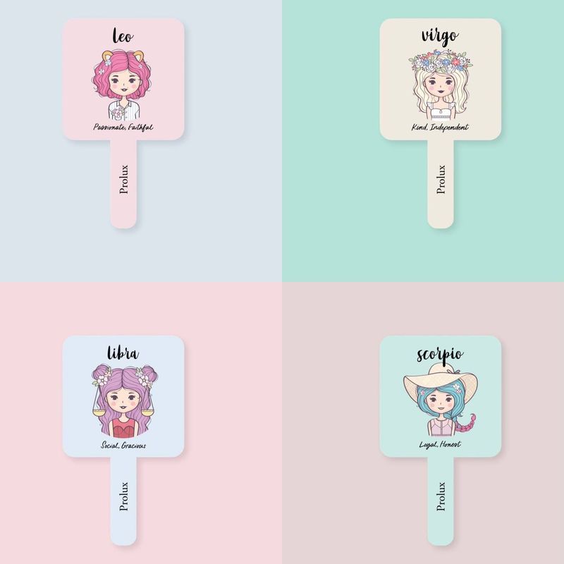 Prolux Zodiac Sign Mirror - Astrologically Aligned Handheld Mirror