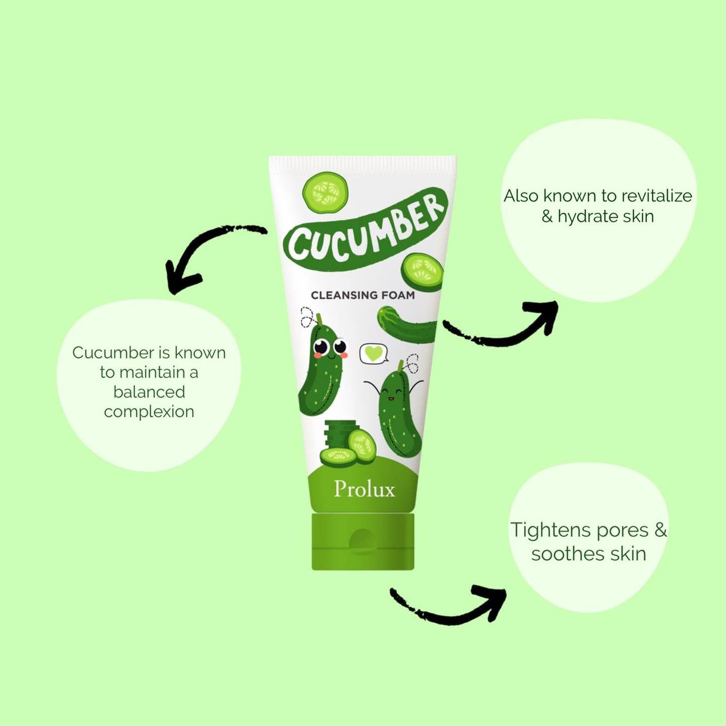 Prolux Deep Gentle Cleansing Pore Minimizing Skin Refreshing Foam, Scent: Aloe