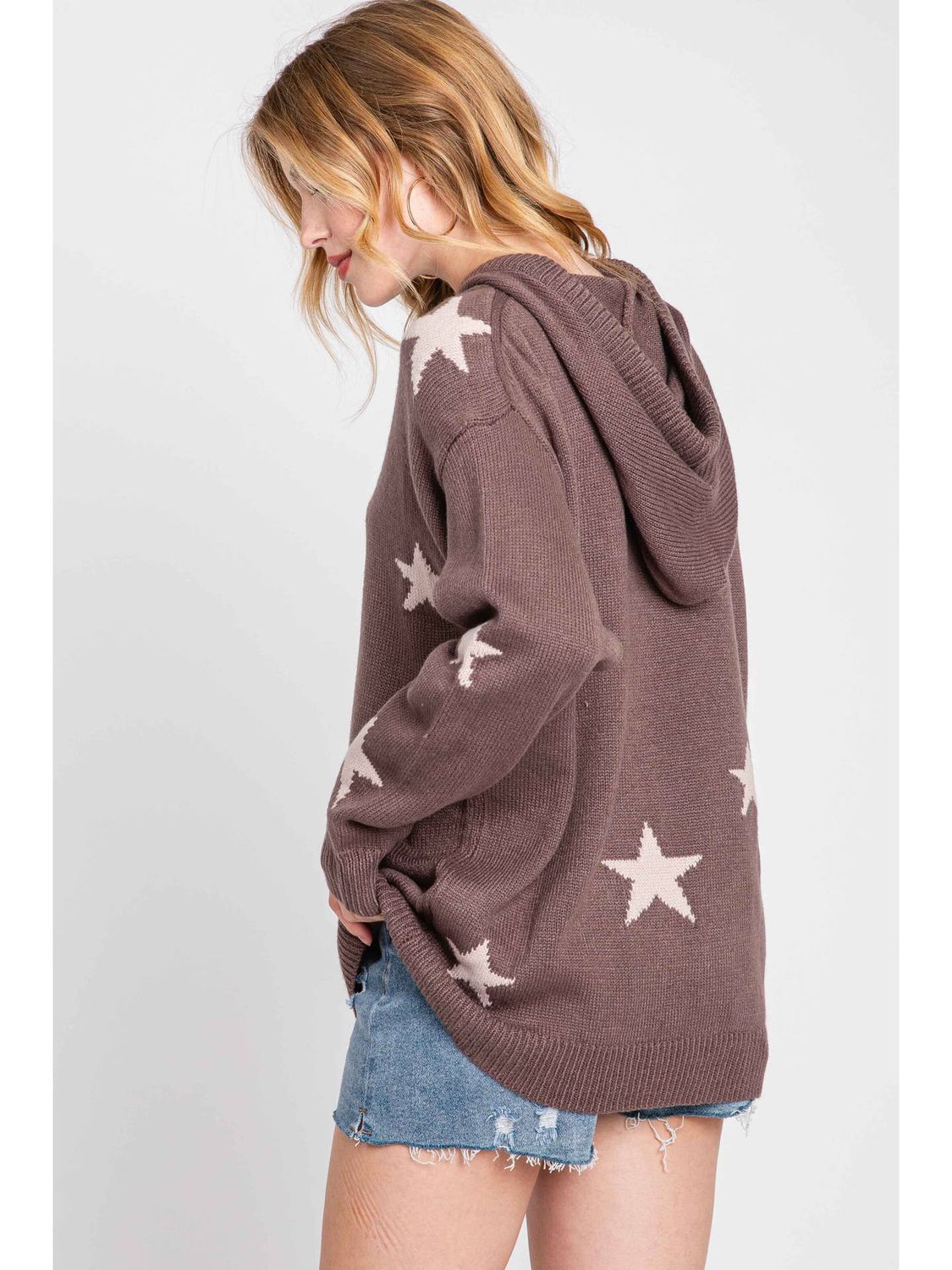 Stars Hoodie Sweater Top, Size: Small