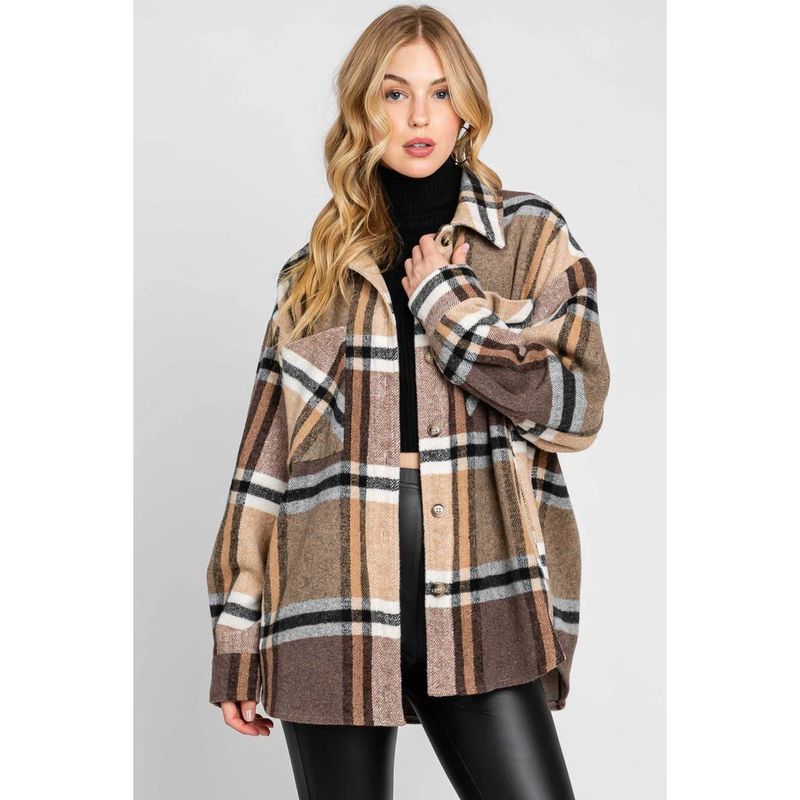 Plaid Button Down Jacket