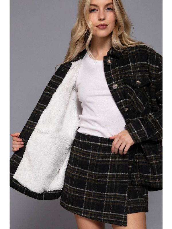 Plaid Button Up Shacket