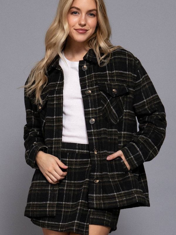 Plaid Button Up Shacket