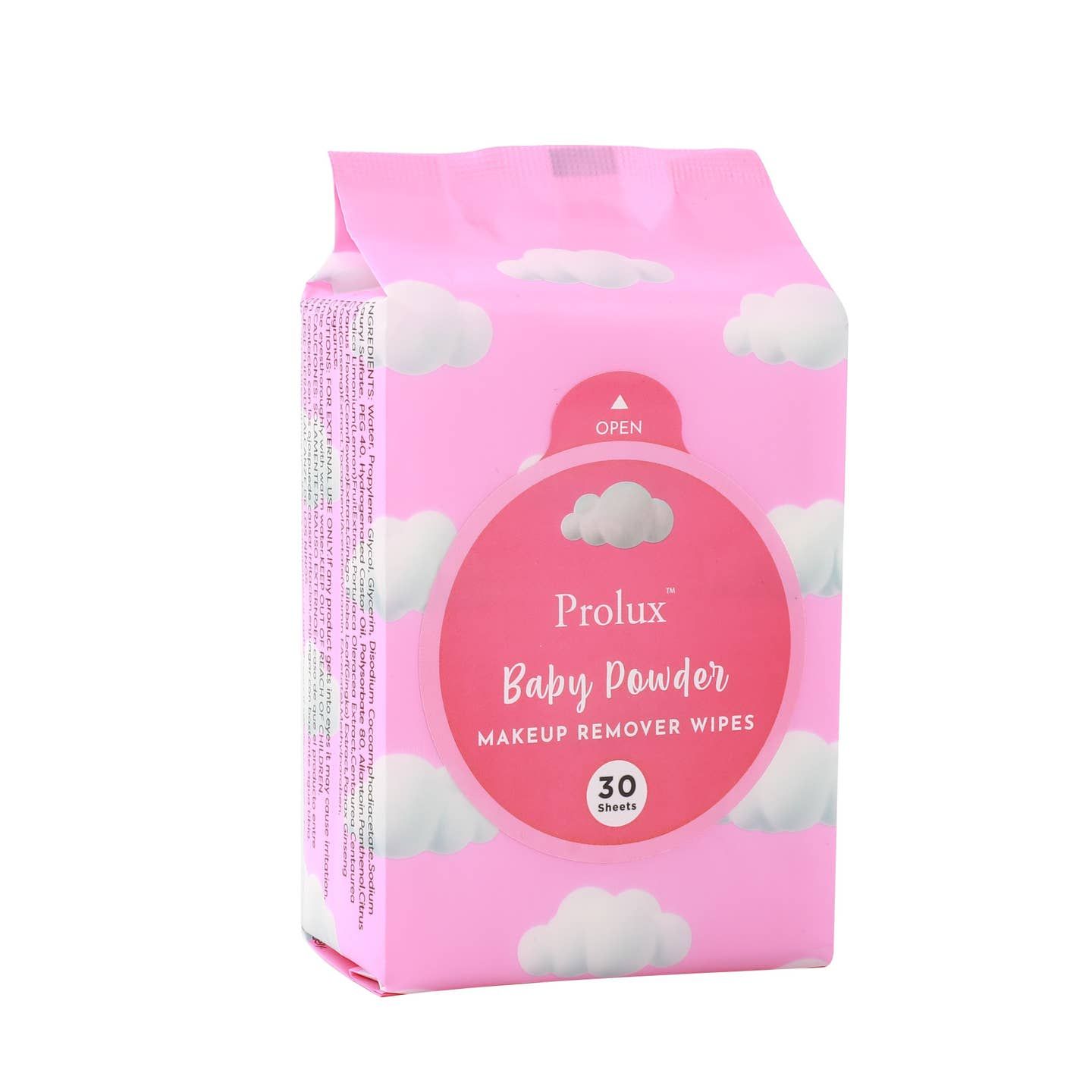 Prolux Makeup Remover Wipes , Scent: Baby Powder