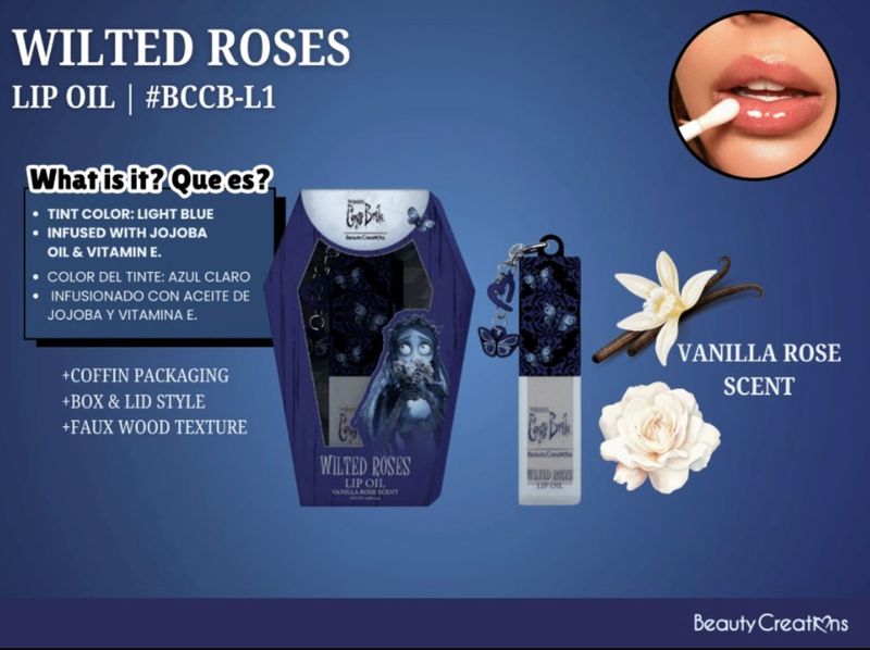 Beauty Creations Tim Burton’s Corpse Bride Lip Oil Wilted Roses