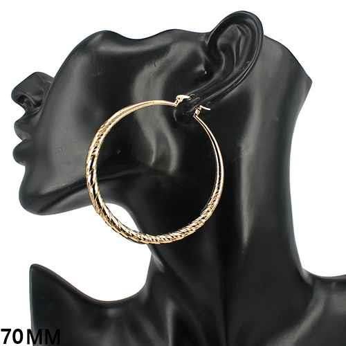 Metal Lined Hoop Earring, Color: Gold