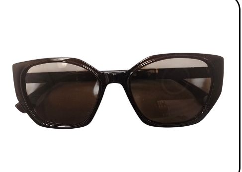 LVSG-053 Designer Inspired Squared Cat Eye Sunglasses, Color: Brown/Brown