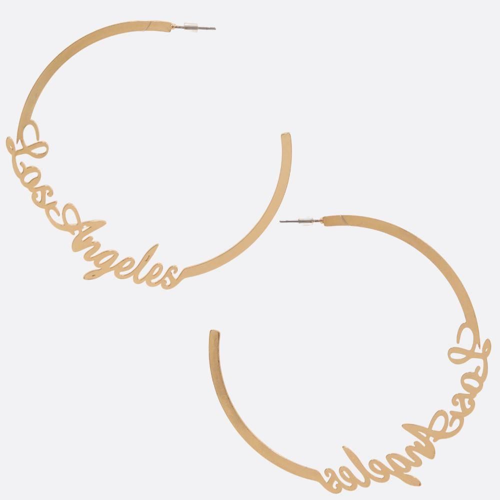 SDJ Los Angeles Open Hoop Earring, Color: Gold
