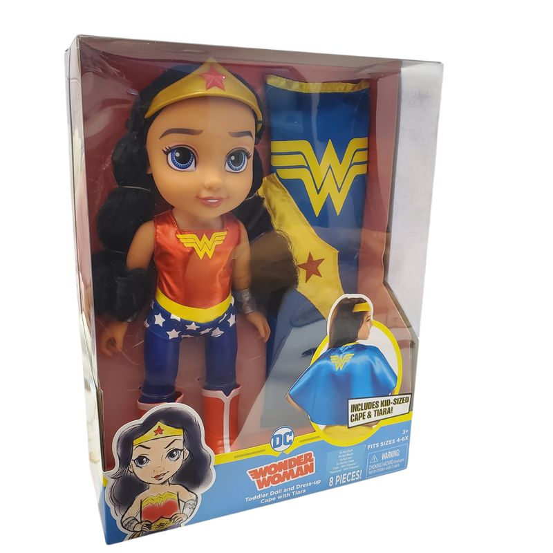 DC Wonder Woman Toddler Doll and Dress-up Cape w/ Tiara
