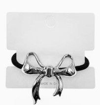 Metal Bow Accent Stretch Hairbands