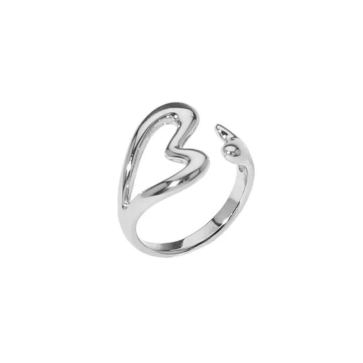 Secret Box Stainless Steel Open Heart Ring