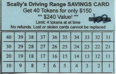 40-Token Driving Range Savings Card