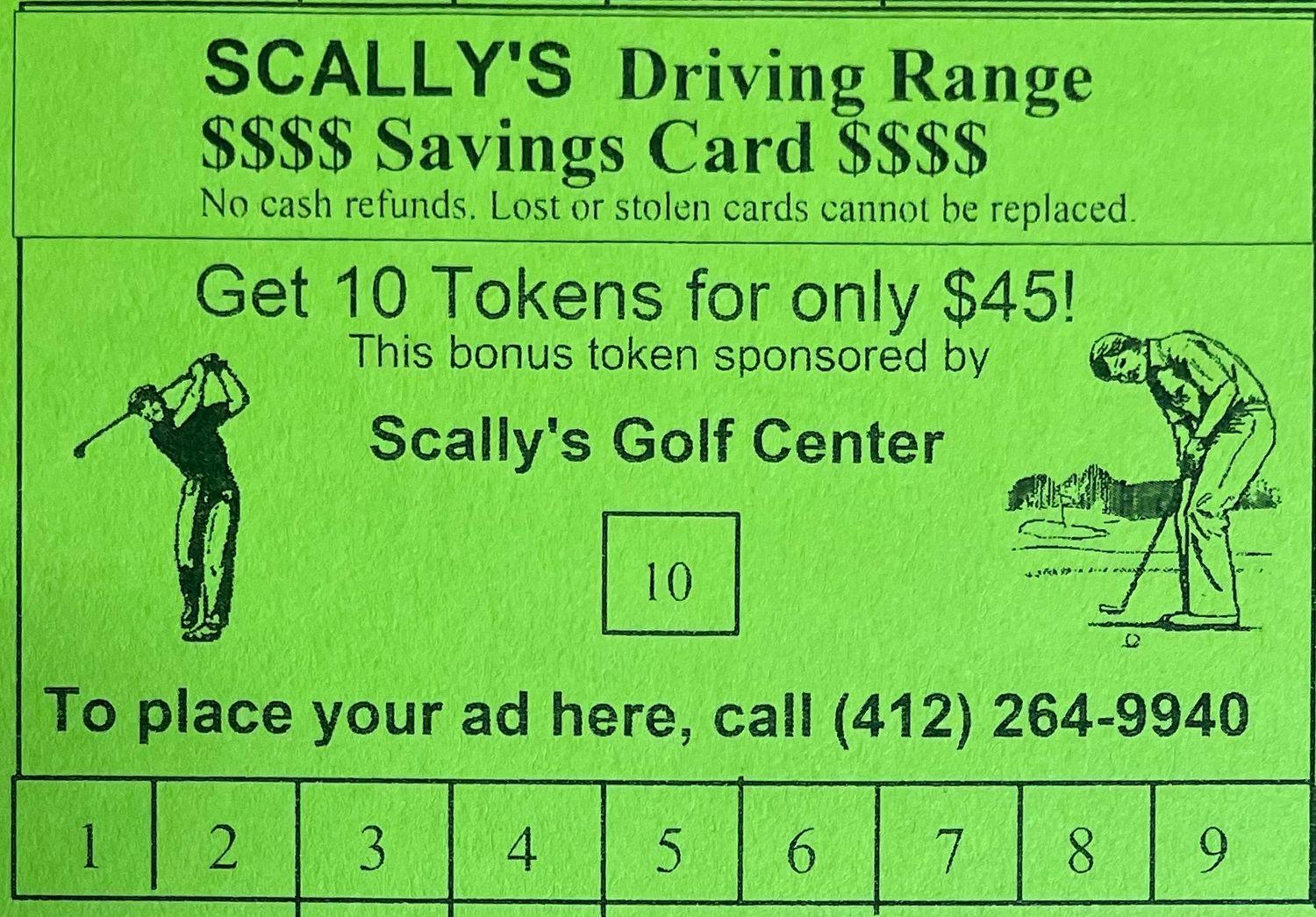 10-Token Driving Range Savings Card