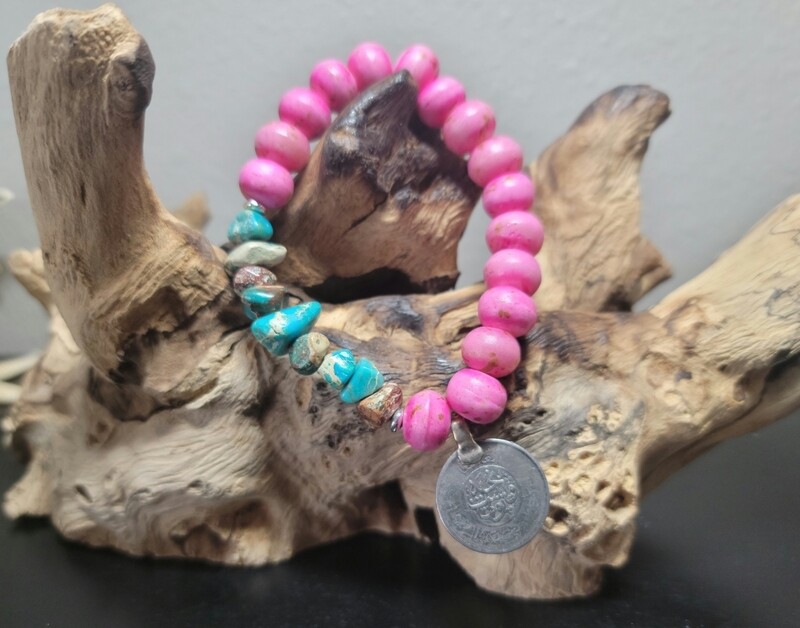 Pink Mala & African Turquoise