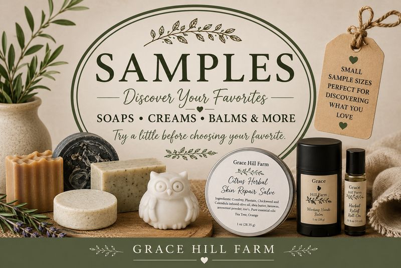 SAMPLES: Soaps • Creams • Balms & More SAMPLES: Soaps • Creams • Balms & More