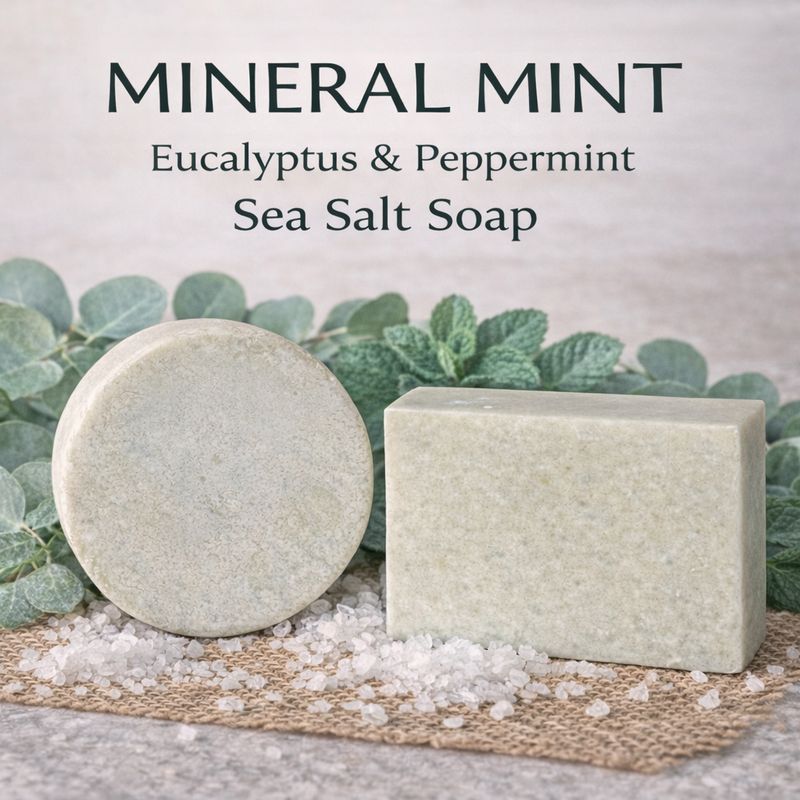 Mineral Sea Salt Soaps | Natural Clay Bars - Half Bar