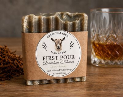First Pour - Bourbon Tobacco Goat Milk & Tallow Soap