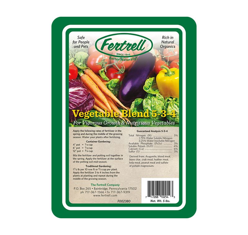 Fertrell Vegetable Blend 5-4-3, 5 LBs