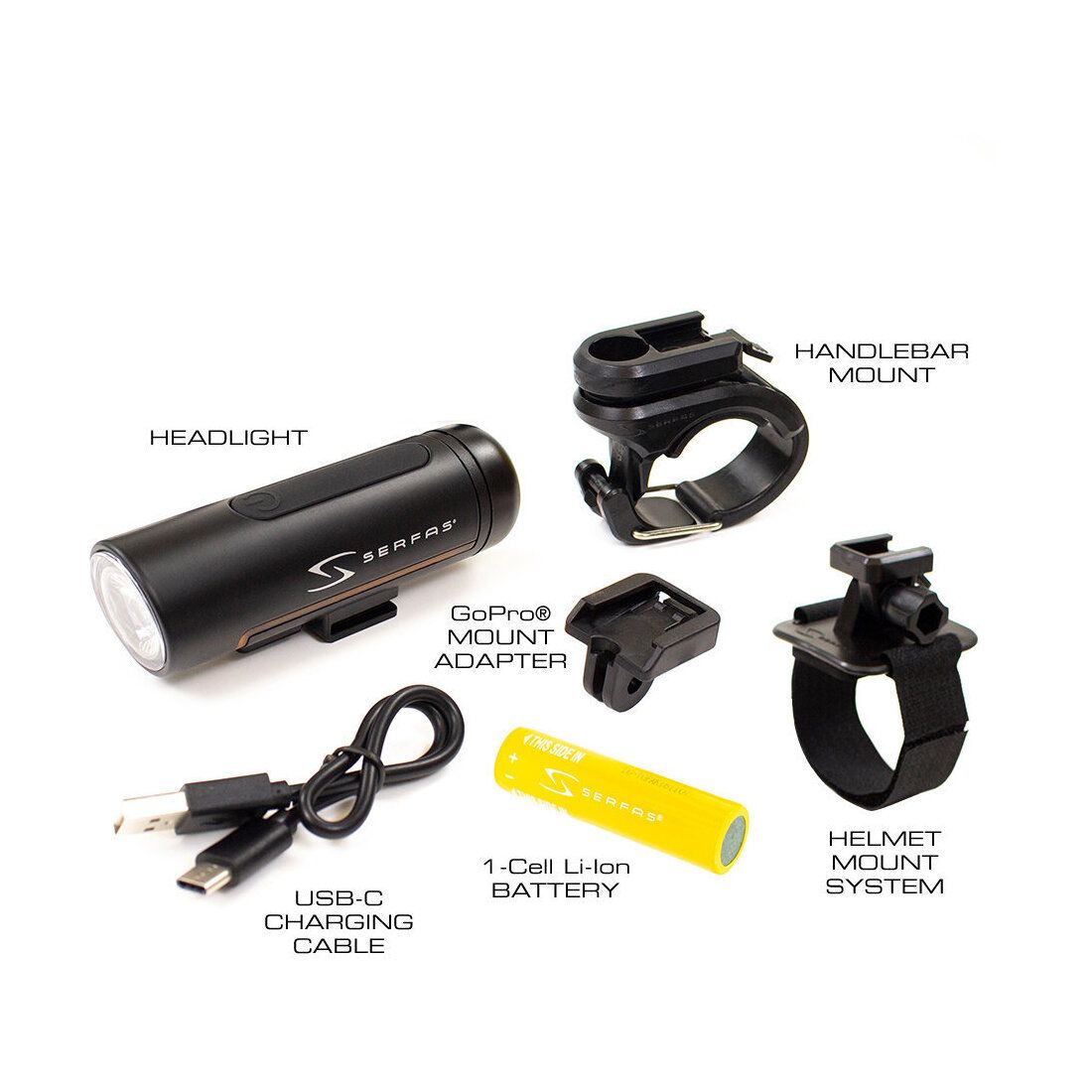 Lumière avant SERFAS True 500 Road Noir