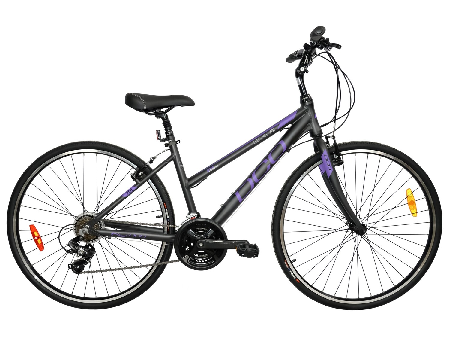 Vélo hybride DCO Elegance 701 Noir/Mauve Mat