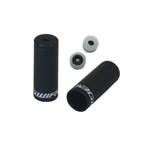 JAGWIRE Sealed End Caps | Embouts de gaine vitesse 4 mm | Aluminium Scellé - Noir, Option: Unité