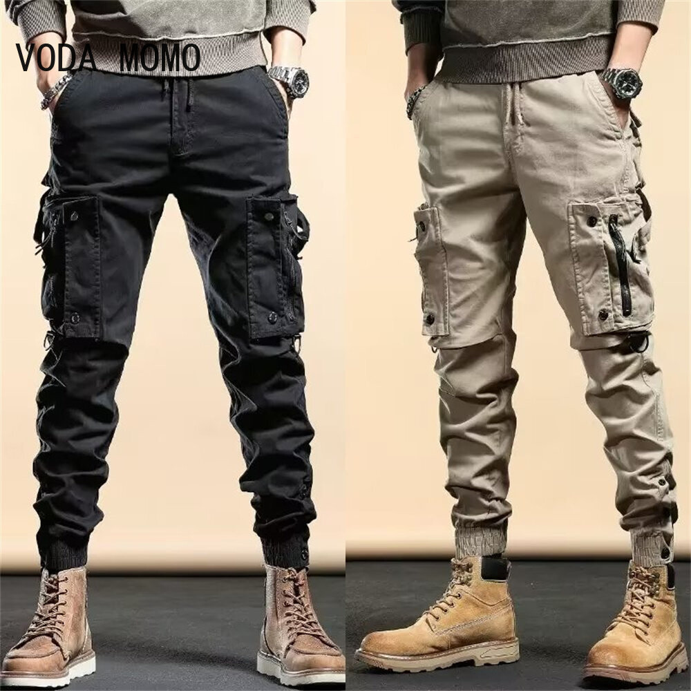 Men pants overalls men trendy brand trousers ins ankle length loose functional harem pants youth casual pants mens fashion|