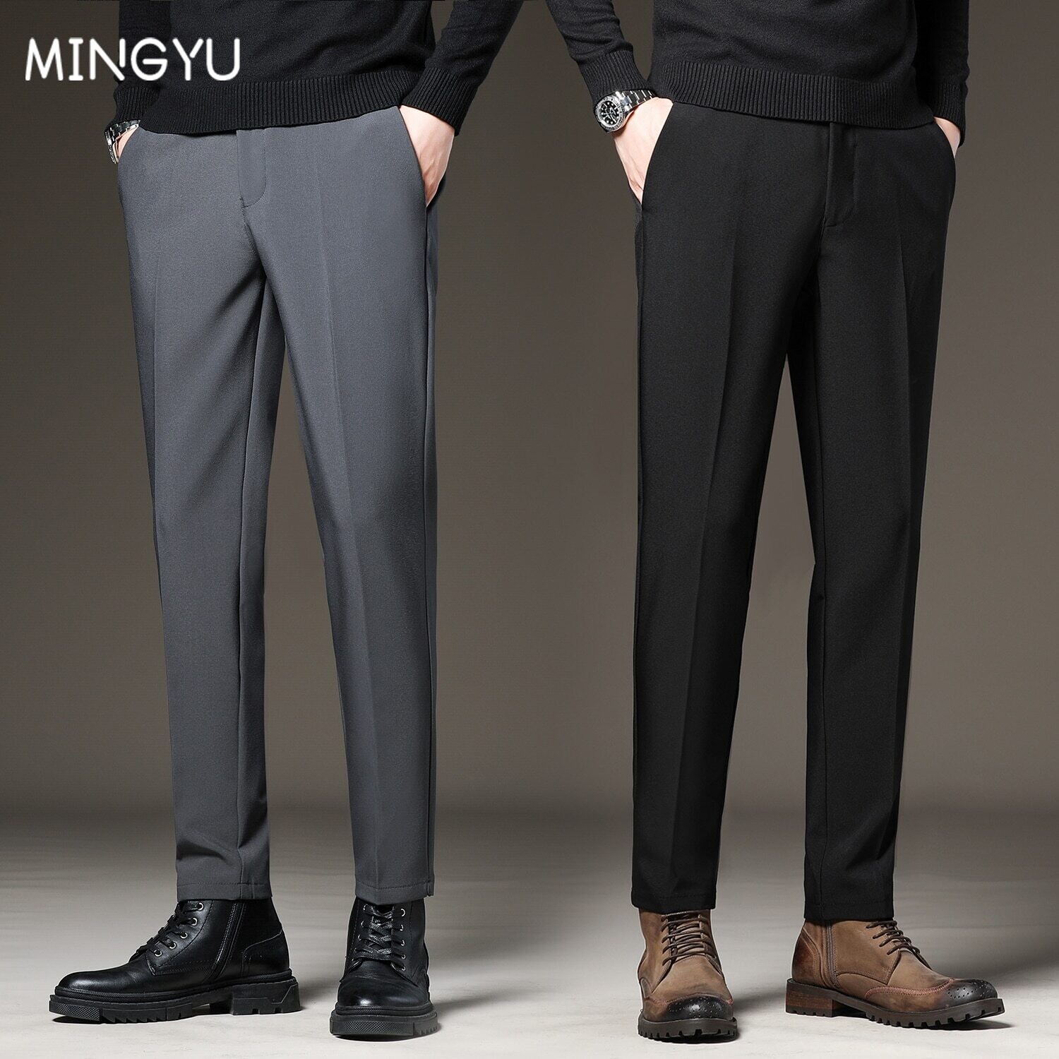 Slim Business Casual Pants Spring | Men Black Business Trousers - Spring Autumn