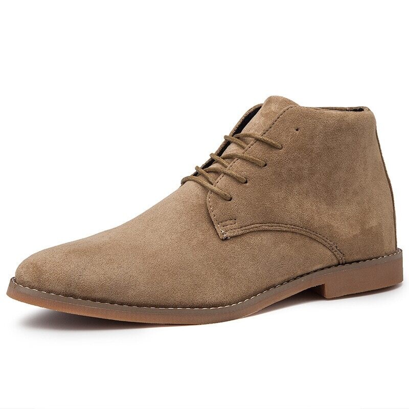 Casual Men Chukka Boots Lace up High Tops Shoes Suede Walking Shoes|