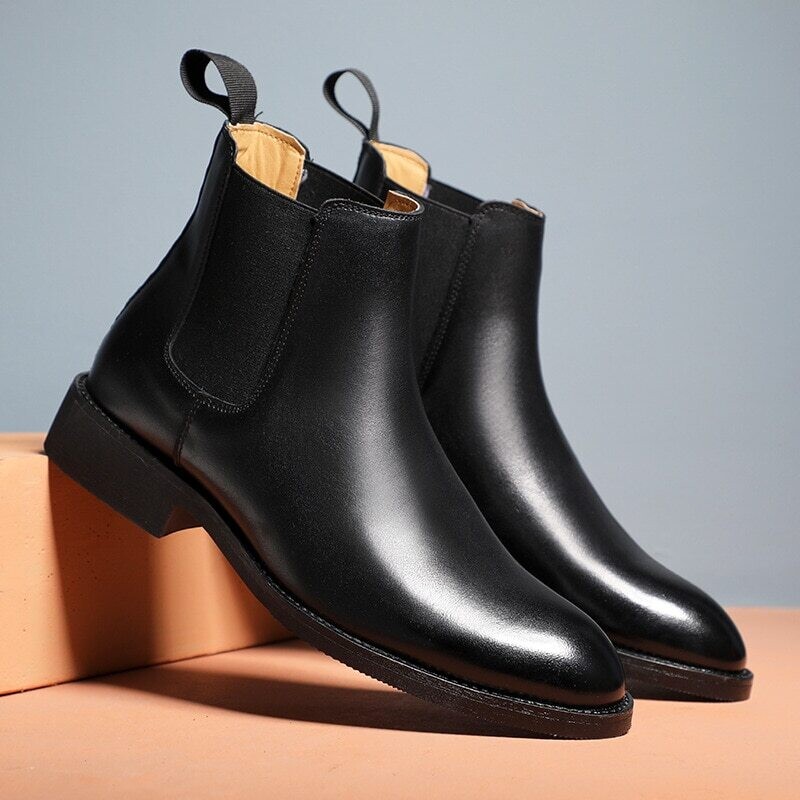 Men Classic Boots Shoes Genuine Leather | Men Chelsea Boots Genuine Leather - Men Boots
