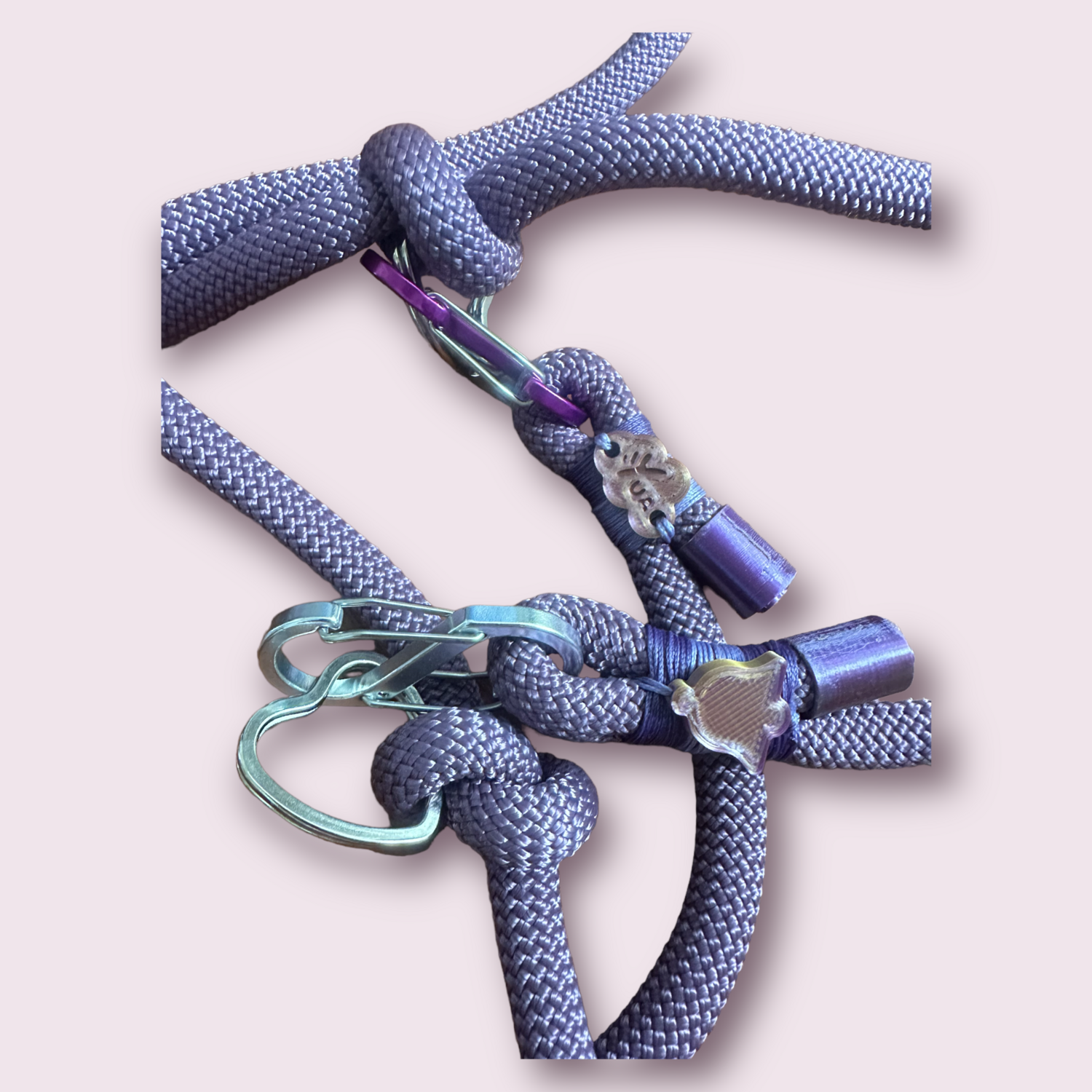 GUINZAGLIO color viola in cordone personalizzato con charme in PLA