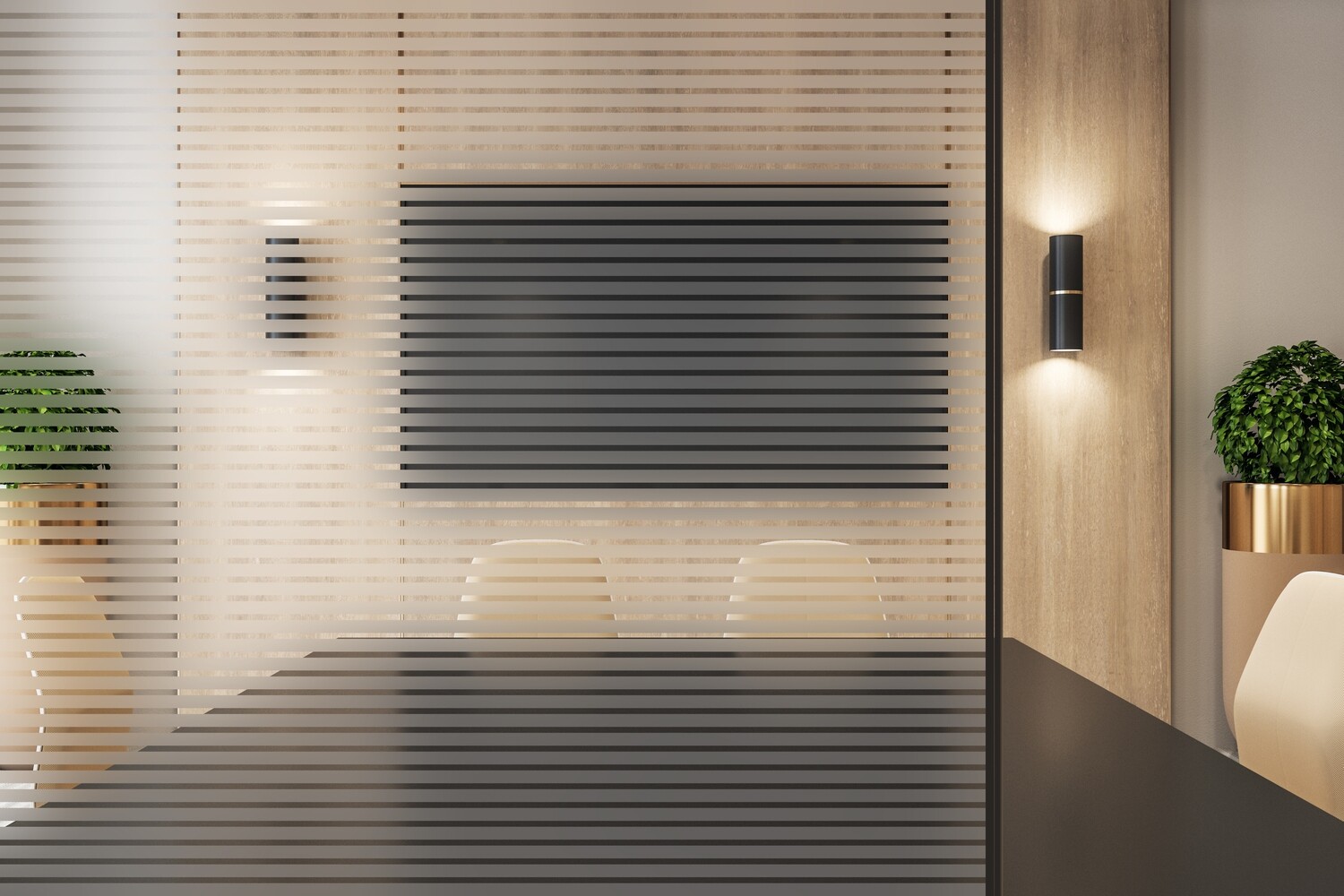18mm Frosted Lines Decorative Window Film