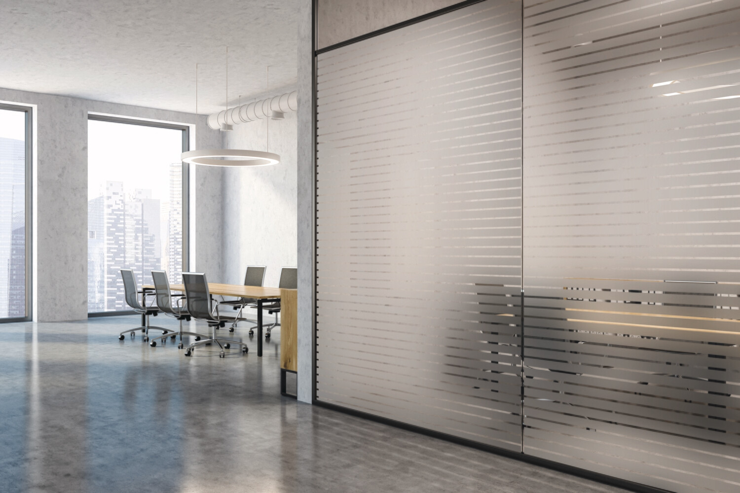 44mm Frosted Stripes Decorative Window Film