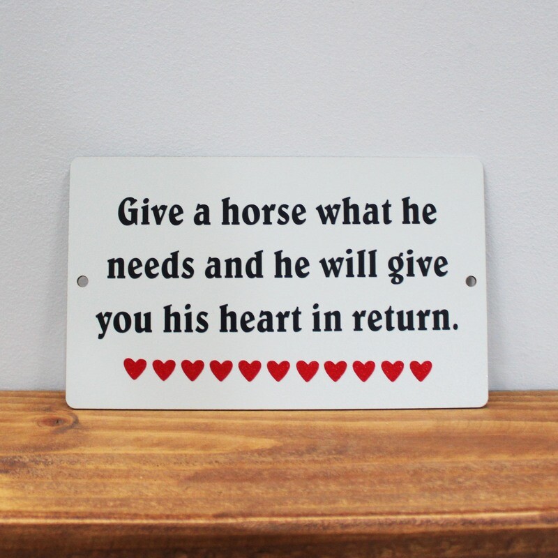 Give a horse what he needs..