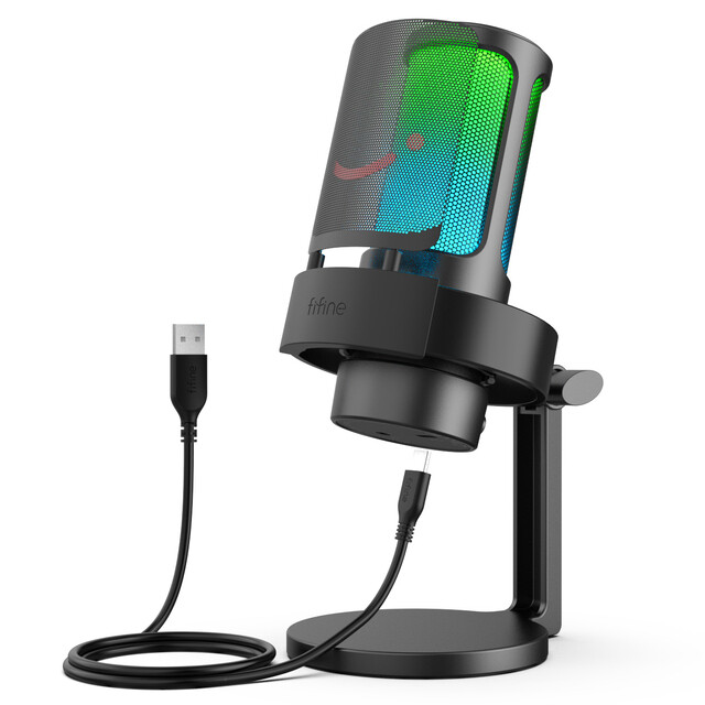 FIFINE USB Microphone for Recording and Streaming on PC