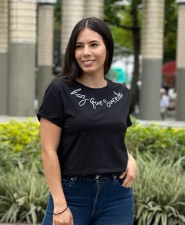 Camiseta Mujer Crop Negra