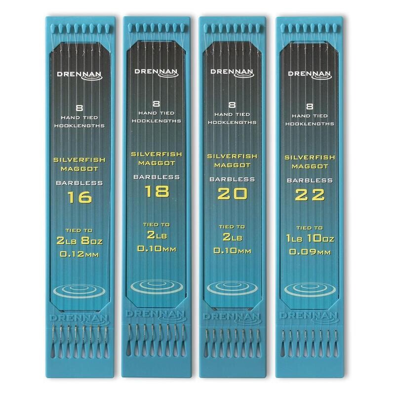 Silverfish Maggot Barbless, Hooklength Plate 6" - DRENNAN