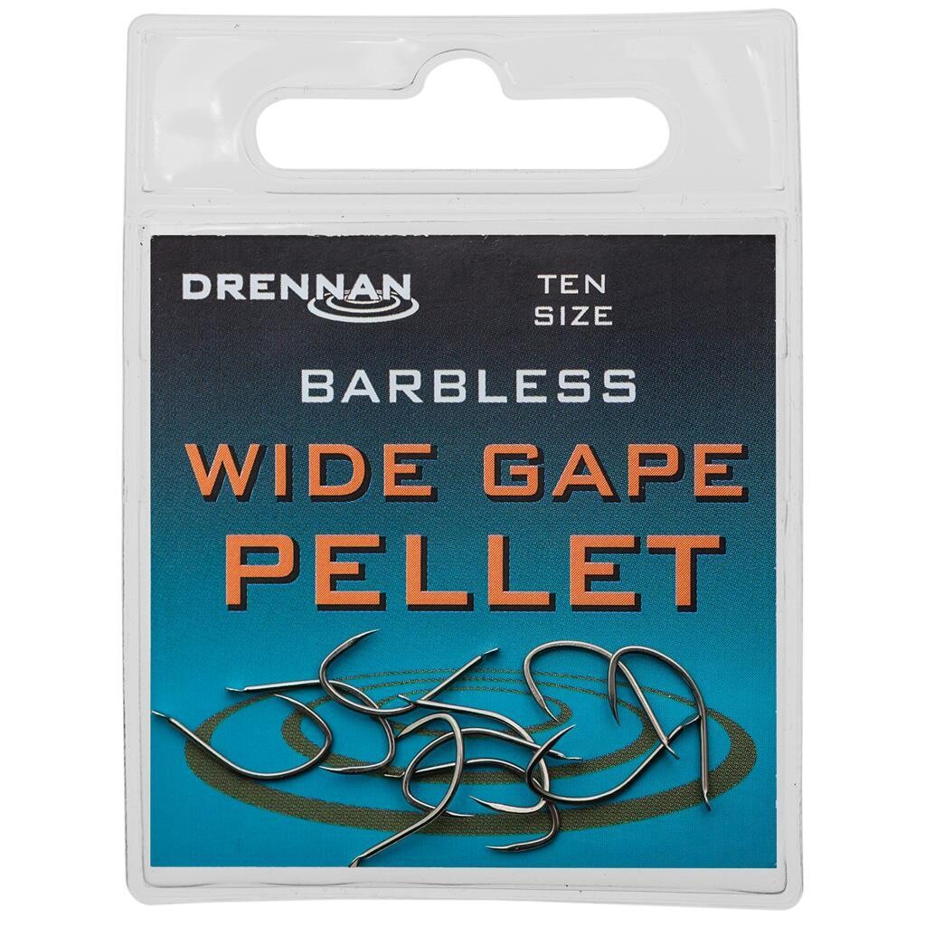 Wide Gape Pellet Hooks , Barbless DRENNAN