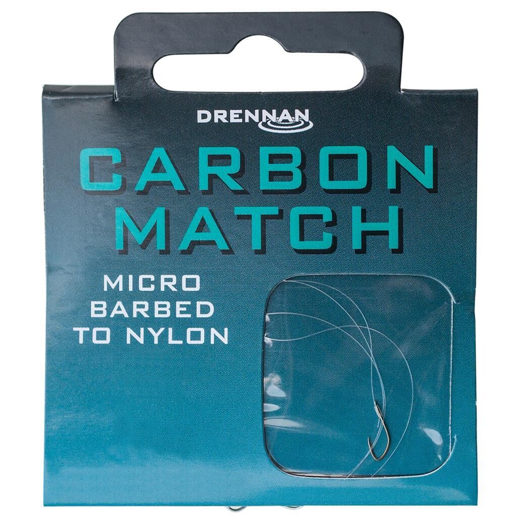 Carbon Match, Hooks to Nylon, Barbed - DRENNAN